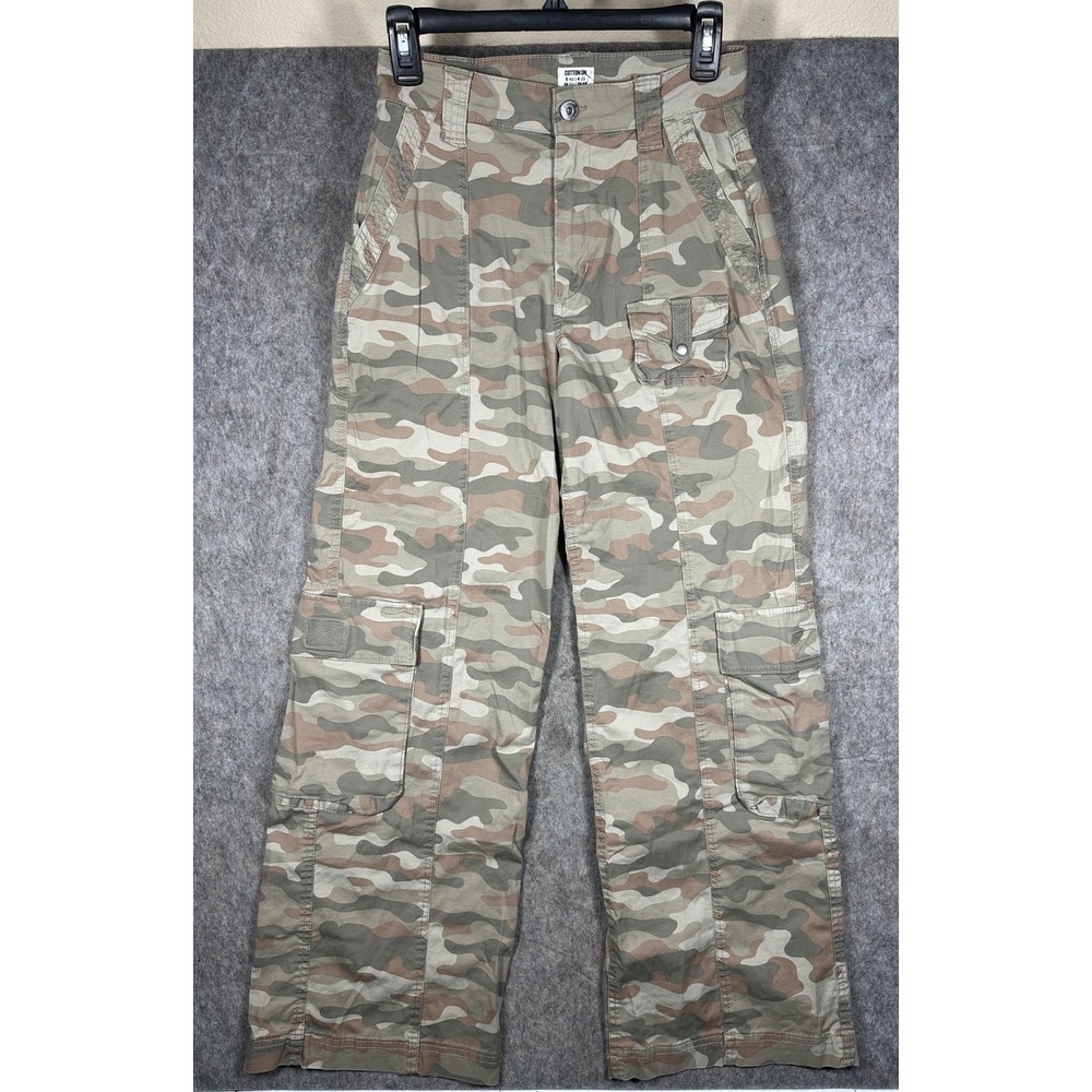 Cotton On Womens 4 Camo Cargo Pants Wide Leg Utility Y2K Grunge Stretch